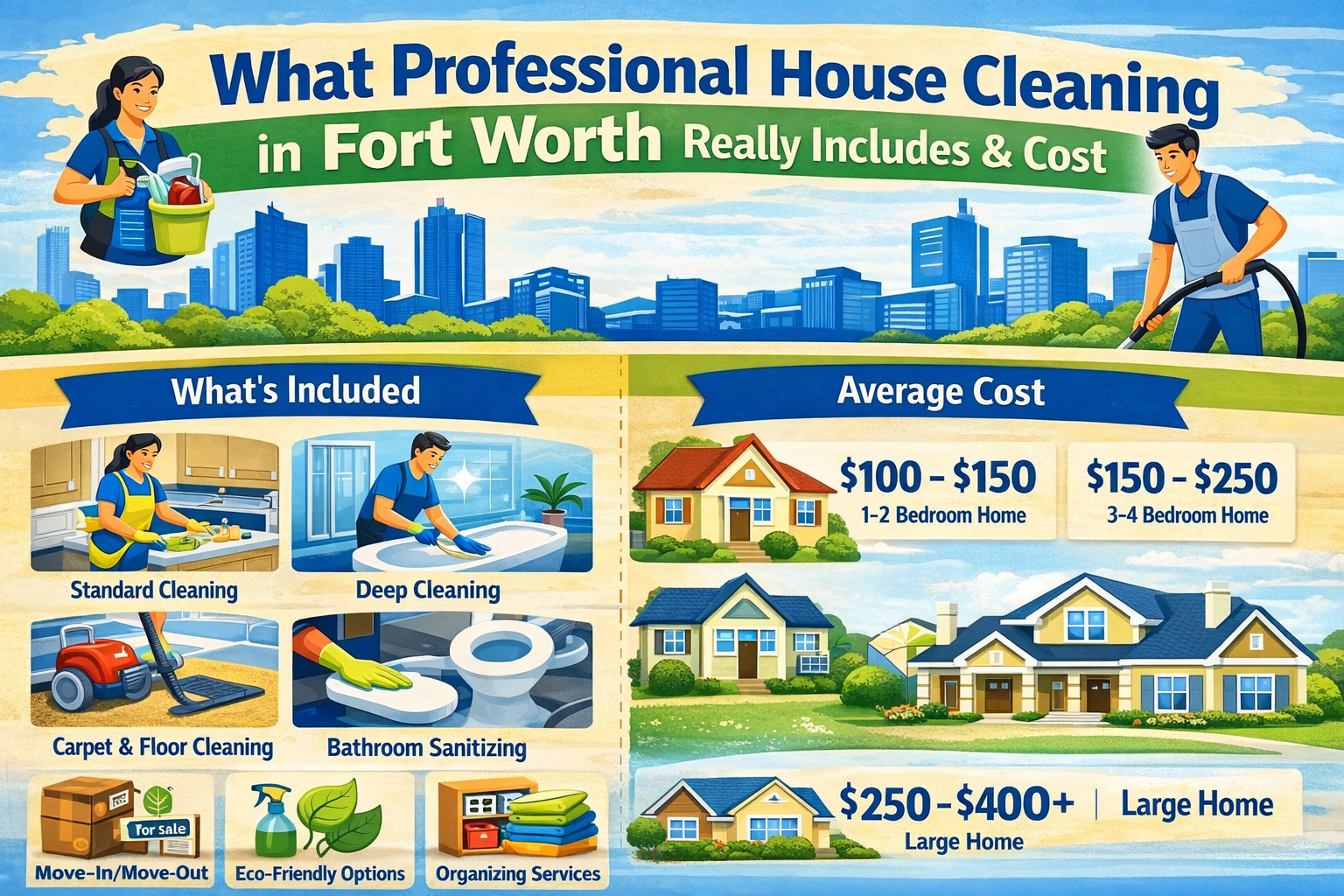 What Professional House Cleaning in Fort Worth Really Includes & Costs