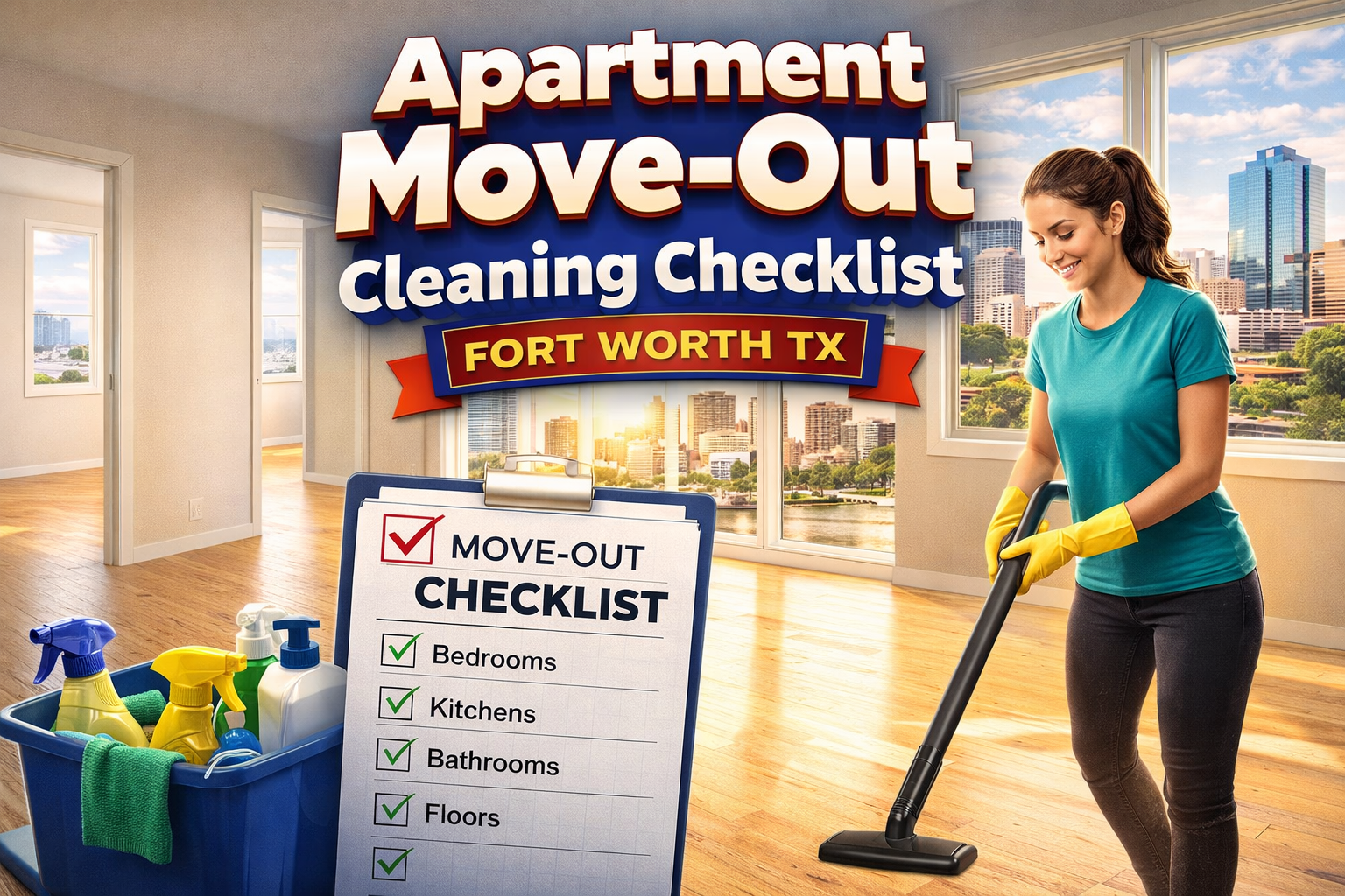 apartment move out cleaning checklist Fort Worth TX renters cleaning empty apartment