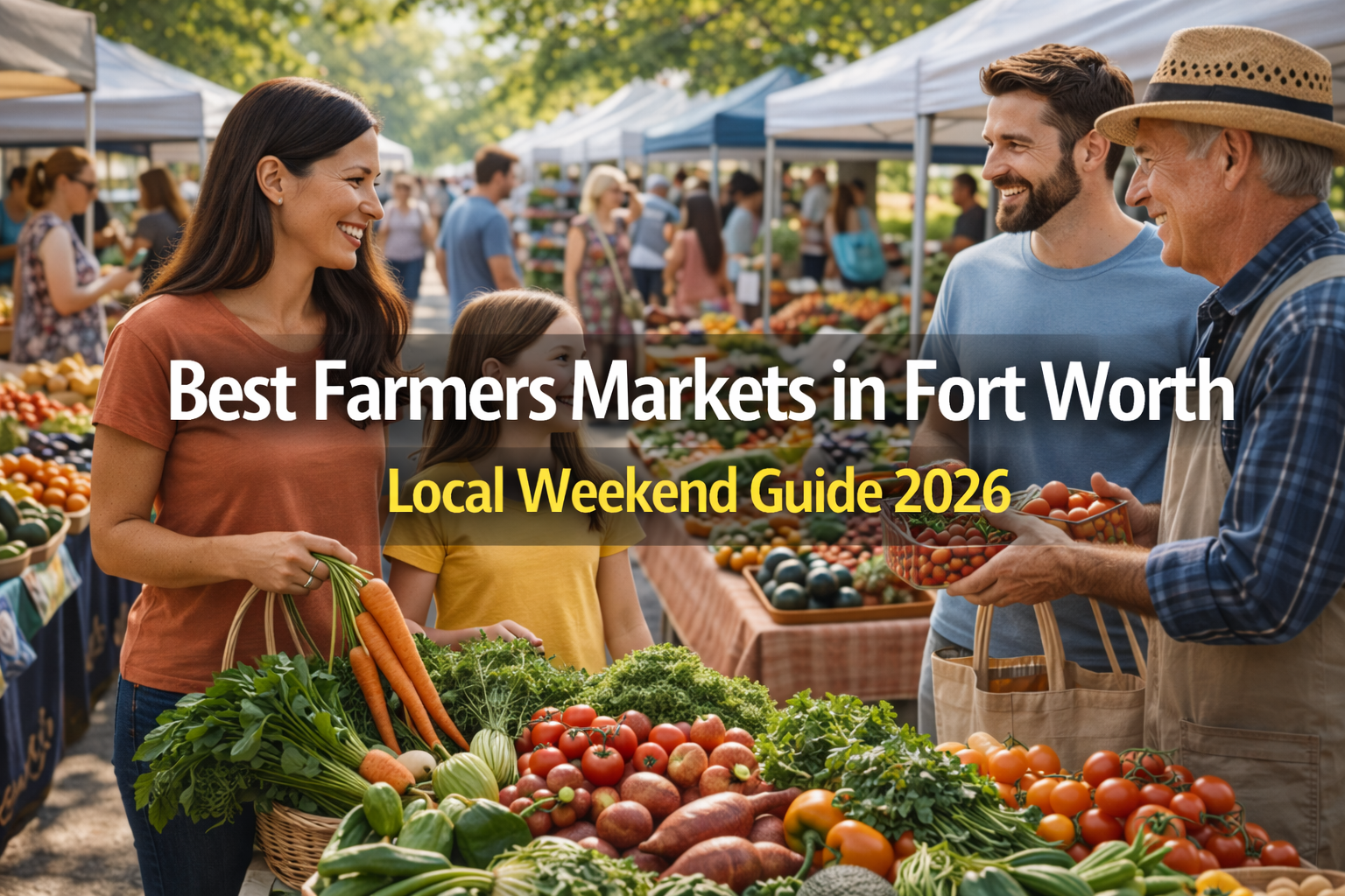 people shopping at farmers market in Fort Worth Texas