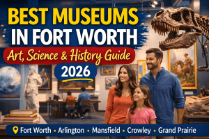 family visiting museum in Fort Worth Texas