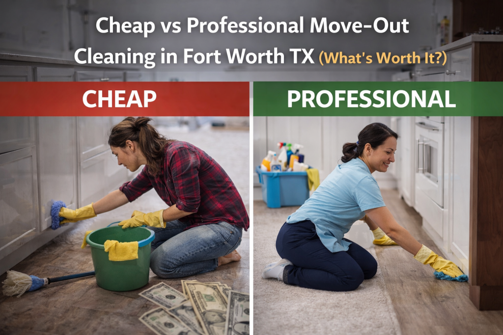 cheap vs professional move out cleaning comparison Fort Worth Texas