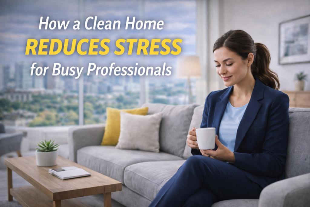 Clean organized home environment reducing stress for busy professionals in Fort Worth Texas