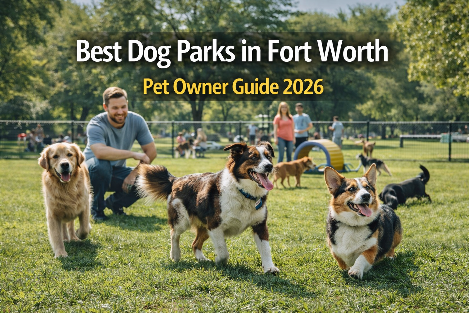 dogs playing at a dog park in Fort Worth Texas