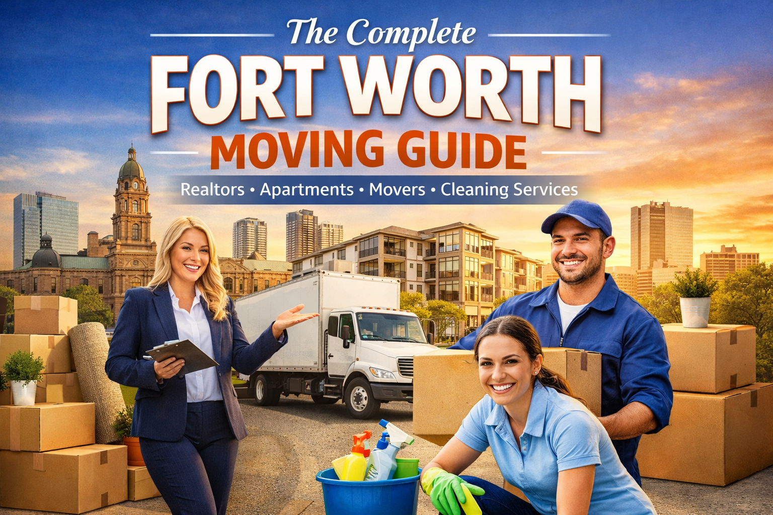 Fort Worth moving guide featuring realtors apartments movers and cleaning services