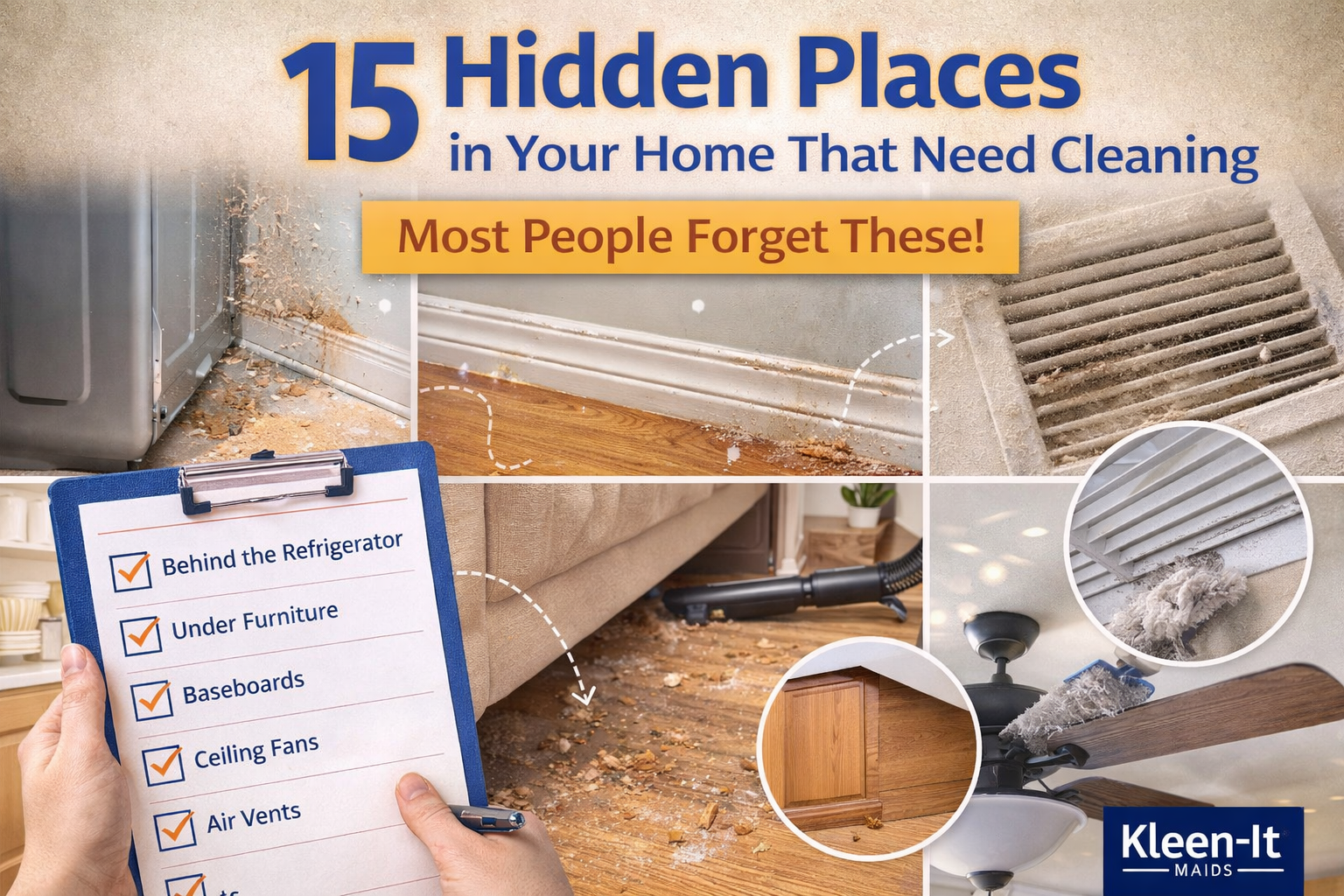 hidden places in the home that need cleaning checklist for homeowners