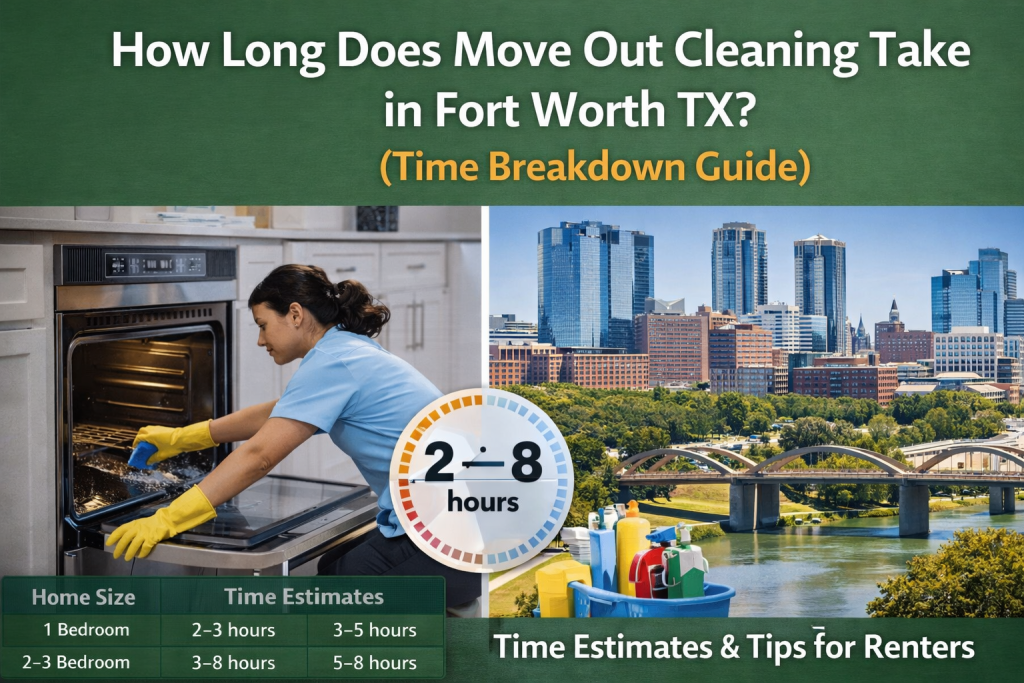 how long move out cleaning Fort Worth TX time estimate cleaning home