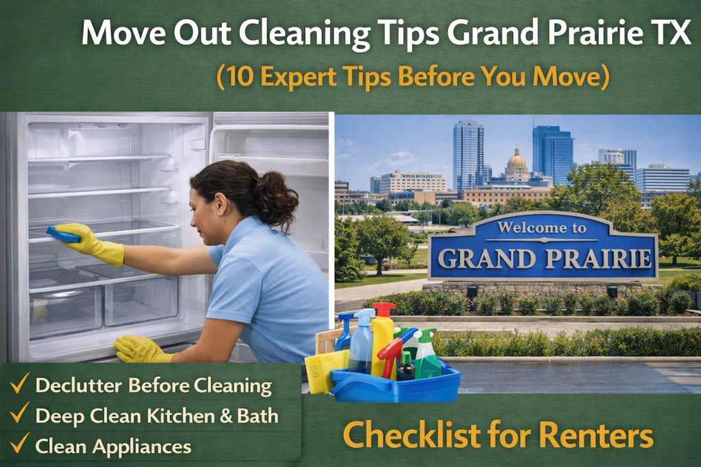 move out cleaning tips Grand Prairie TX checklist for renters cleaning home