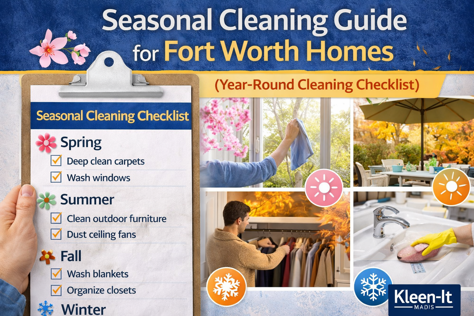 seasonal cleaning guide checklist for homes in Fort Worth Texas